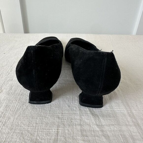 Stuart Weitzman Ladies Expo Elegant Tapered Pumps 8M Black Suede Heels‎ Shoes - Picture 5 of 7